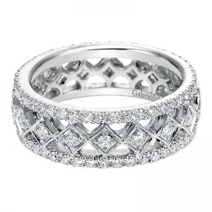 14k White Gold Diamond Eternity Anniversary Band AN6027-6W44JJ