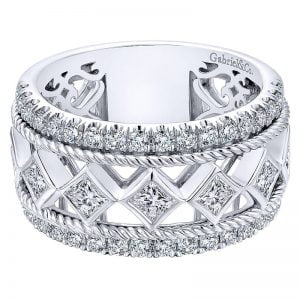 14k White Gold Diamond Fancy Anniversary Band AN12422W44JJ