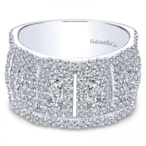 14k White Gold Diamond Fancy Anniversary Band AN14083W44JJ