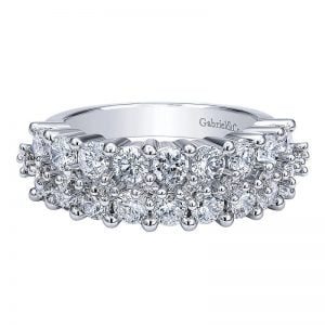 14k White Gold Diamond Fancy Anniversary Band AN3076W44JJ