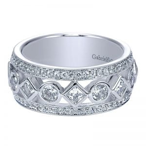 14k White Gold Diamond Fancy Anniversary Band AN6014W44JJ