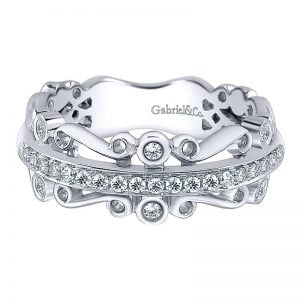 14k White Gold Diamond Fancy Anniversary Band AN6016W44JJ