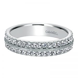 14k White Gold Contemporary Fancy Anniversary Band AN8090W44JJ