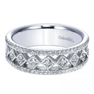 14k White Gold Diamond Fancy Anniversary Band AN8100W44JJ