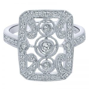 14k White Gold Victorian Fashion Ladies' Ring LR4684W44JJ
