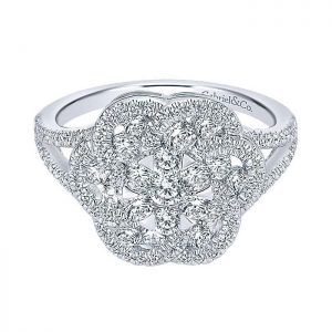 14k White Gold Diamond Fashion Ladies' Ring LR50030W44JJ