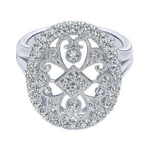 14k White Gold Diamond Fashion Ladies' Ring LR50100W45JJ