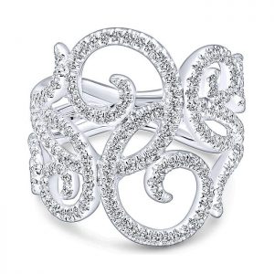 14k White Gold Diamond Fashion Ladies' Ring LR50358W45JJ