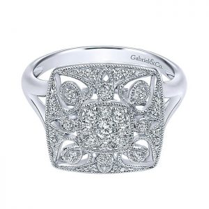 14k White Gold Diamond Fashion Ladies' Ring LR50363W45JJ