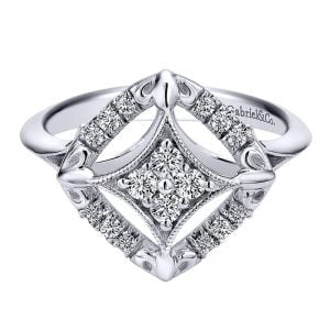 14k White Gold Clustered Diamonds Fashion Ladies' Ring LR50699W45JJ