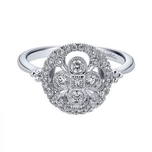 14k White Gold Diamond Fashion Ladies' Ring LR50701W44JJ