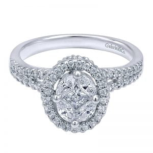 14k White Gold Clustered Diamonds Fashion Ladies' Ring LR5375W44JJ