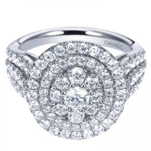 14k White Gold Clustered Diamonds Fashion Ladies' Ring LR6656W44JJ