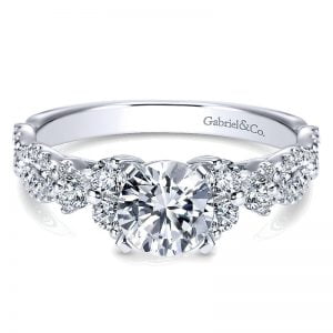 14k White Gold Diamond Free Form Engagement Ring ER5329W44JJ