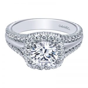 14K White Gold Engagement Ring ER10249W44Jj