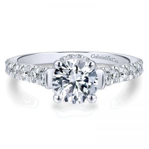 14K White Gold Diamond Halo 14K White Gold Engagement Ring ER12679R4W44Jj