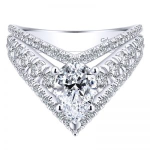 14K White Gold Diamond Halo 14K White Gold Engagement Ring ER12815P4W44Jj