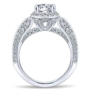 Gabriel & Co. 14k White Gold Diamond Halo Ring ER12889R4W44JJ