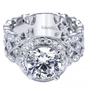 14k White Gold Diamond Halo Engagement Ring ER4161W44JJ