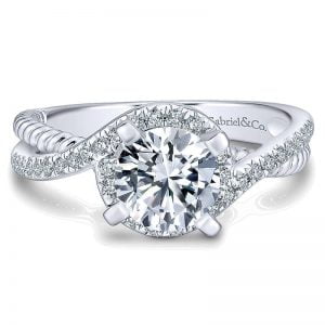 14k White Gold Diamond Halo Engagement Ring ER5362W44JJ