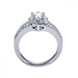 14K White Gold Diamond Halo 14K White Gold Engagement Ring ER5870W44Jj