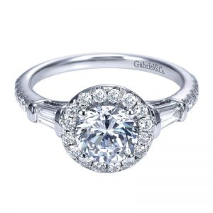 14k White Gold Diamond Halo Engagement Ring ER7501W44JJ