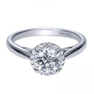 14k White Gold Diamond Halo Engagement Ring ER7824W44JJ
