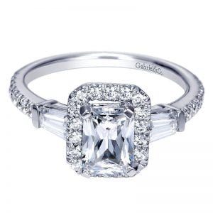 14k White Gold Diamond Halo Engagement Ring ER8354W44JJ