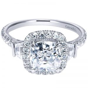 14k White Gold Diamond Halo Engagement Ring ER9191W44JJ