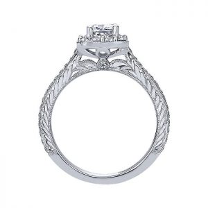 14k White Gold Diamond Halo Engagement Ring ER9524W44JJ