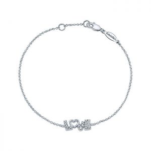 14k White Gold Diamond Heart Bracelet TB3082W45JJ