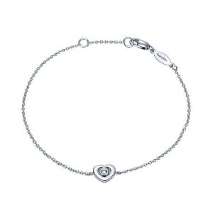14k White Gold Diamond Heart Bracelet TB3088W45JJ