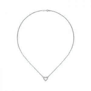 14k White Gold Diamond Heart Necklace NK1374W45JJ