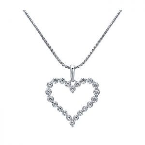 14k White Gold Diamond Heart Necklace NK1843W45JJ