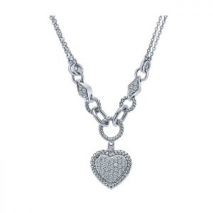 14k White Gold Diamond Heart Necklace NK1887W44JJ