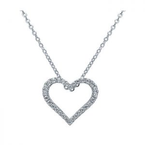 14k White Gold Diamond Heart Necklace NK1960W45JJ
