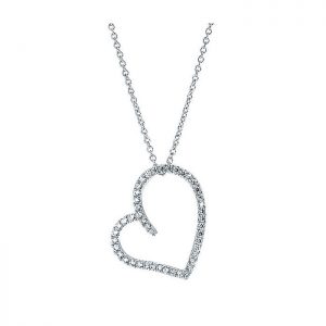 14k White Gold Diamond Heart Necklace NK2990W45JJ