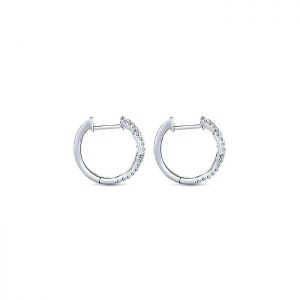 14k White Gold Diamond Huggie Earrings EG13172W45JJ