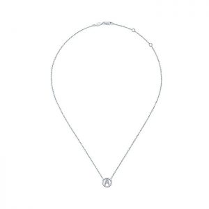 14k White Gold Diamond Initial Necklace NK4522A-W45JJ
