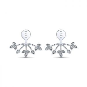 14k White Gold Diamond Jacket Earrings EG12905W45JJ