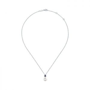 14k White Gold Diamond Multi Color Stones Fashion Necklace NK5560W45MC