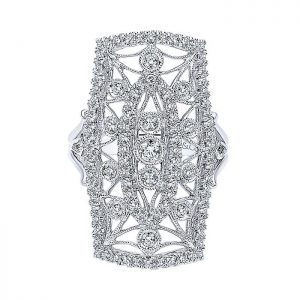 14k White Gold Diamond Pave Fashion Ladies' Ring LR50389W45JJ