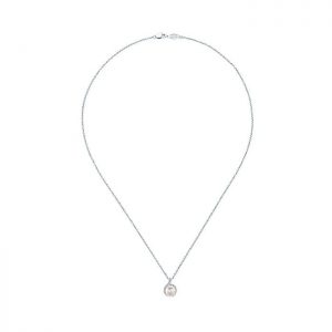 14k White Gold Diamond Pearl Fashion Necklace NK2885W45PL
