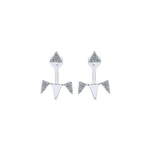 14k White Gold Diamond Peek A Boo Earrings EG12915W45JJ