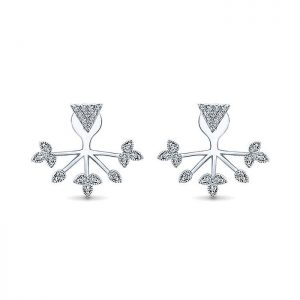 14k White Gold Diamond Peek A Boo Earrings EG13013W45JJ