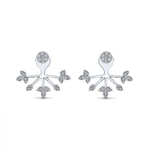 14k White Gold Diamond Peek A Boo Earrings EG13014W45JJ