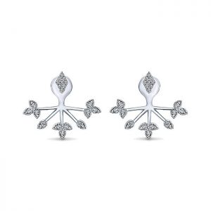 14k White Gold Diamond Peek A Boo Earrings EG13015W45JJ