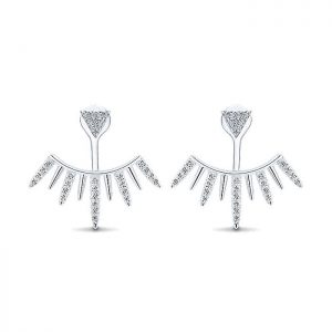 14k White Gold Diamond Peek A Boo Earrings EG13019W45JJ