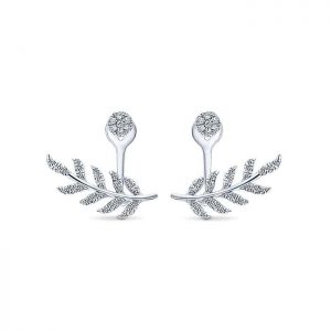 14k White Gold Diamond Peek A Boo Earrings EG13026W45JJ