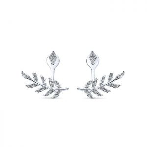 14k White Gold Diamond Peek A Boo Earrings EG13027W45JJ